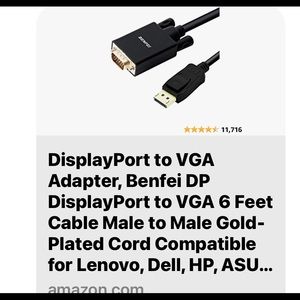 Brand new Benfei Display port VGA adapter